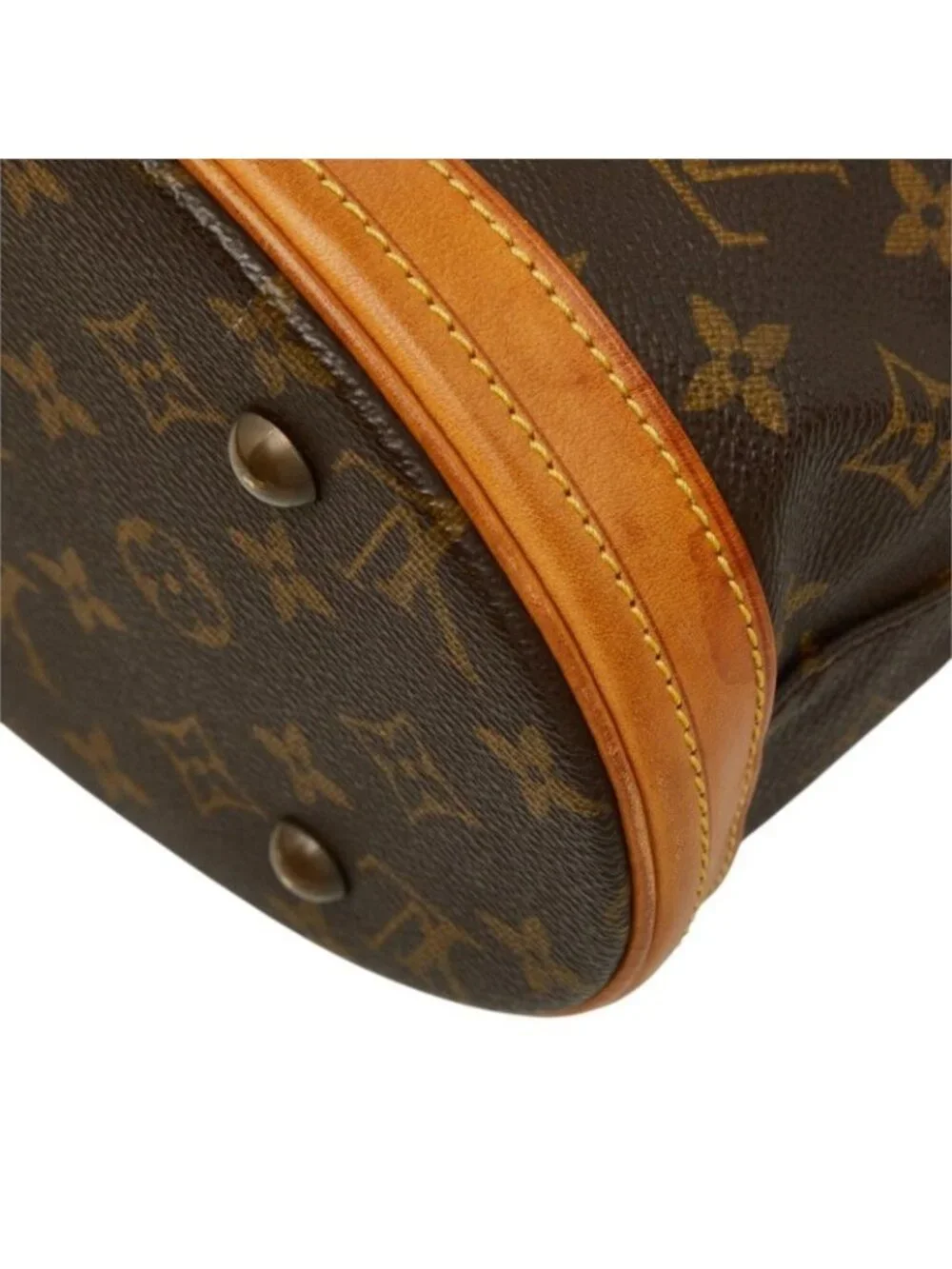 Louis Vuitton Monogram Bucket PM Shoulder Bag Brown Leather